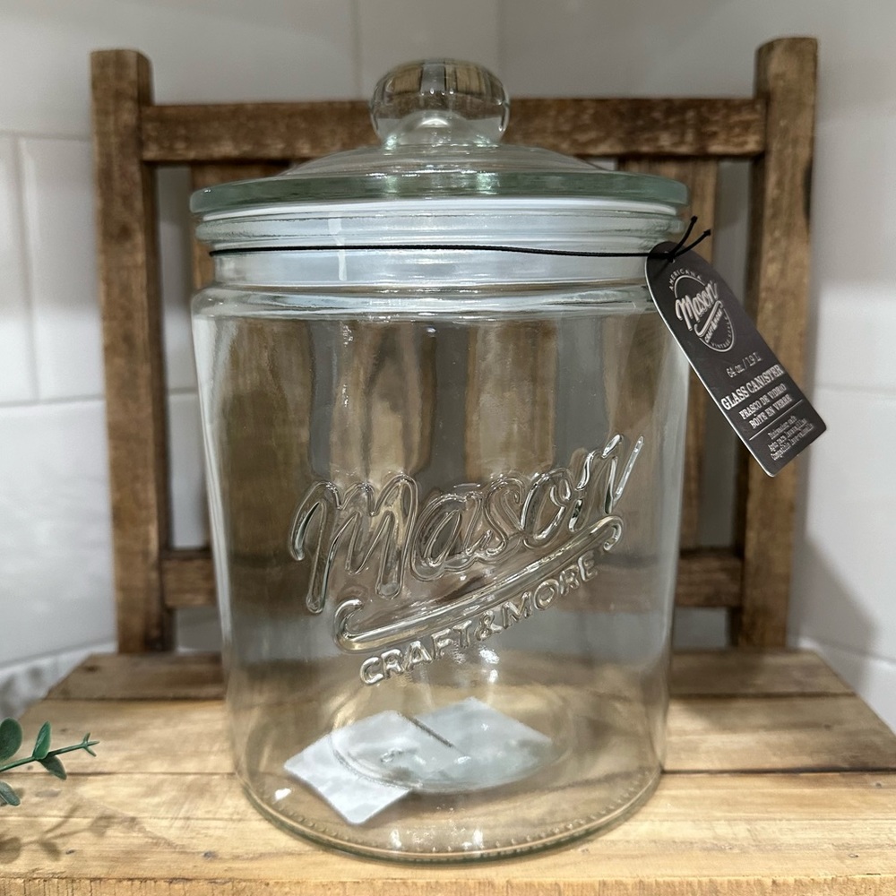 🆕 Mason 64oz Glass Storage Jar / Canister!!